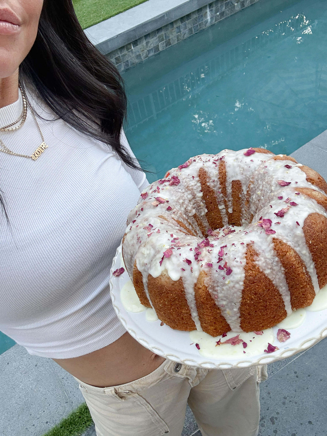 Cardamom Polenta Rosewater Bundt Cake