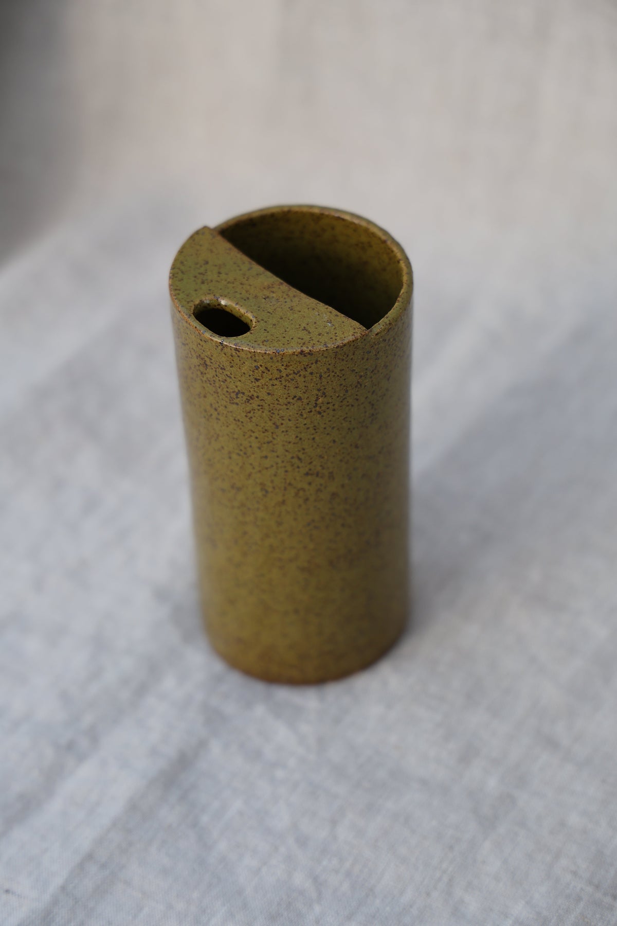 Olive Speckled Travel Mug, To Go Cup, On The Go Cup, Ceramic Travel Mug