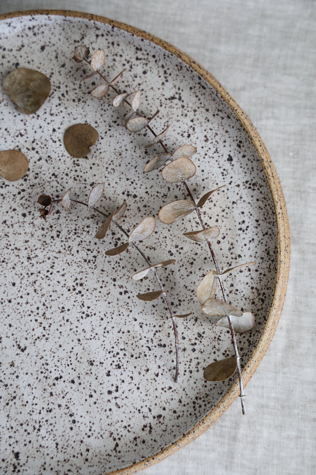 Speckled Matte White Handmade Dinner Plate, Minimalist Pottery, Ceramic, Made to Order, Dinnerware