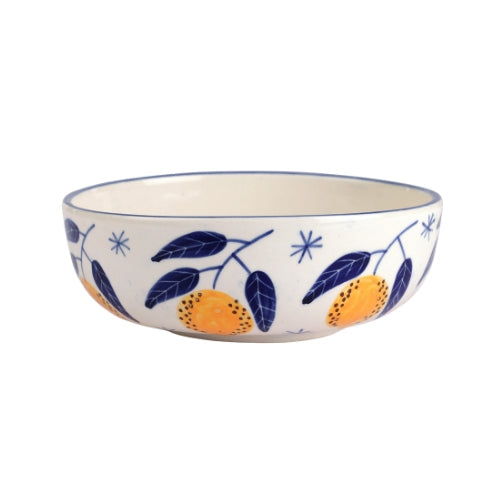 Italian Lemon Bowl | Handpainted Ceramic Serving | 7" (Set of 2)