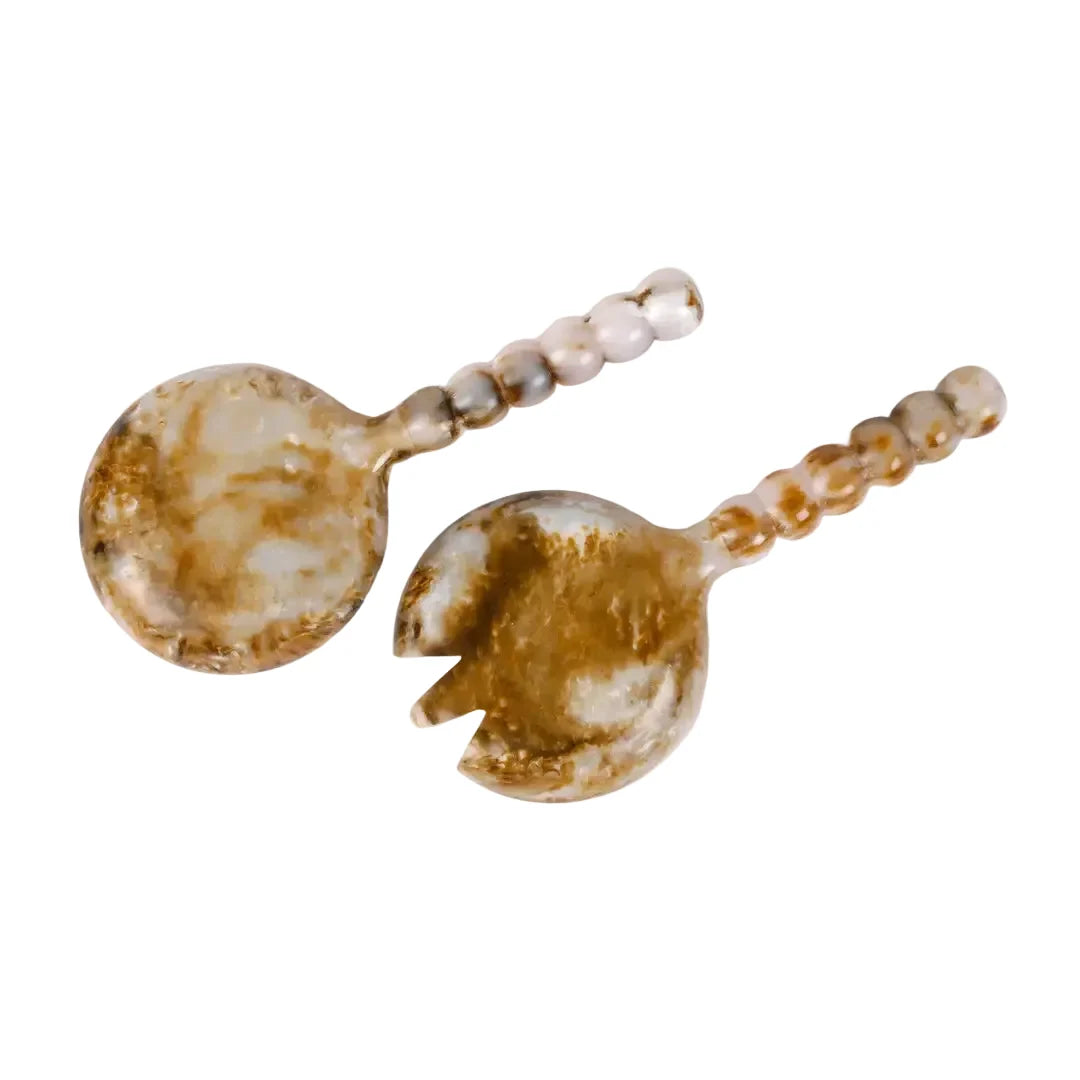 Resin Salad Server-Brown (Set of 2), 4.10 x 8.75 inches