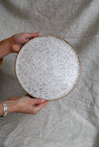 Speckled Matte White Handmade Dinner Plate, Minimalist Pottery, Ceramic, Made to Order, Dinnerware