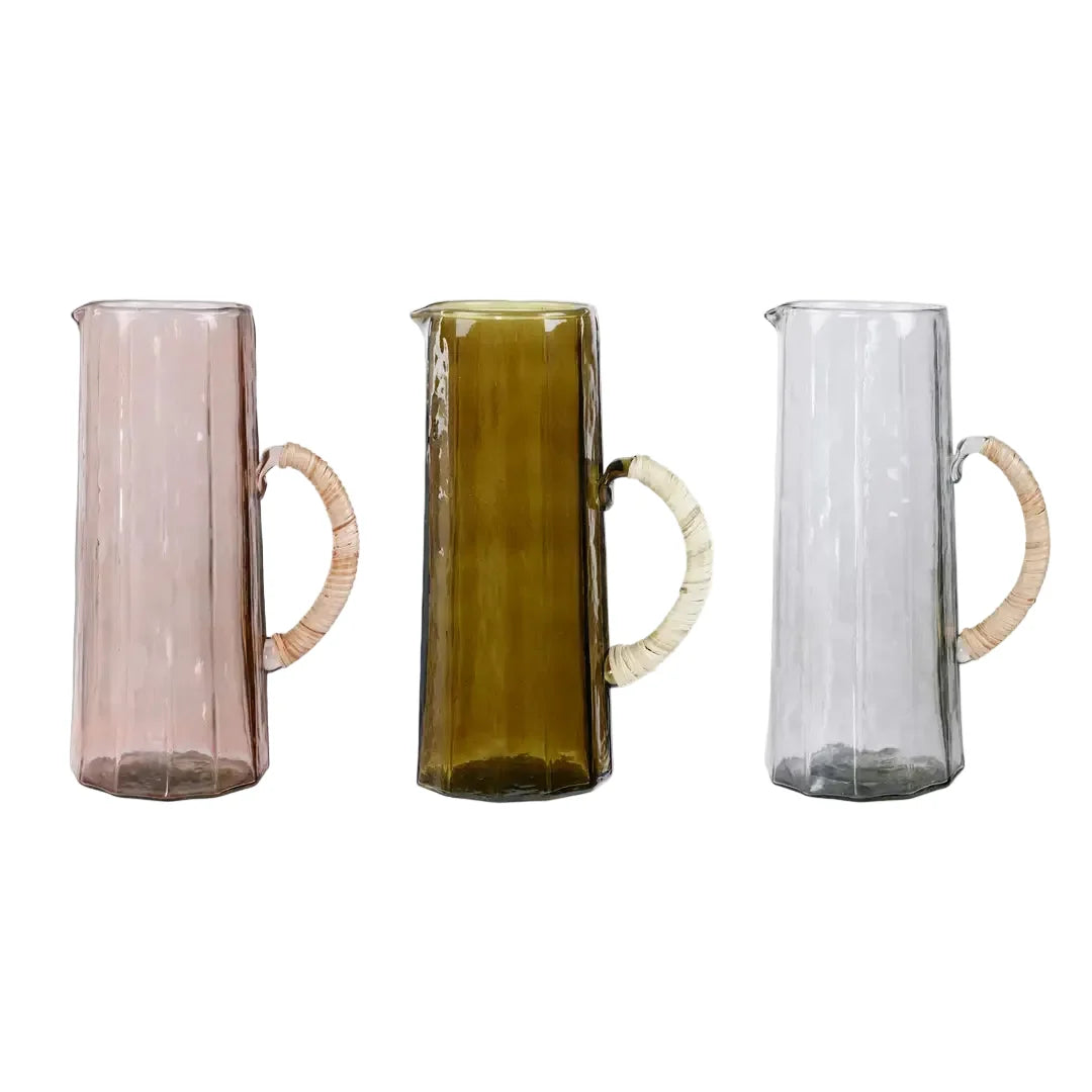 Hammered water pitcher, Natural -6.25 x 9.5 Inches
