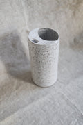 Fresh White Crescent Moon Travel mug, Mustache Saver, Minimalist Cream, Ceramic Stoneware Hand Thrown in Maine 14-16oz