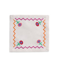 Tropical ZigZag Embroidered Cocktail Napkin (Set of 4)