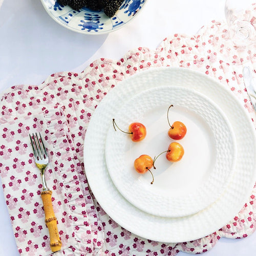Abigail Pink Ruffled Dinner Napkin - Set of 4