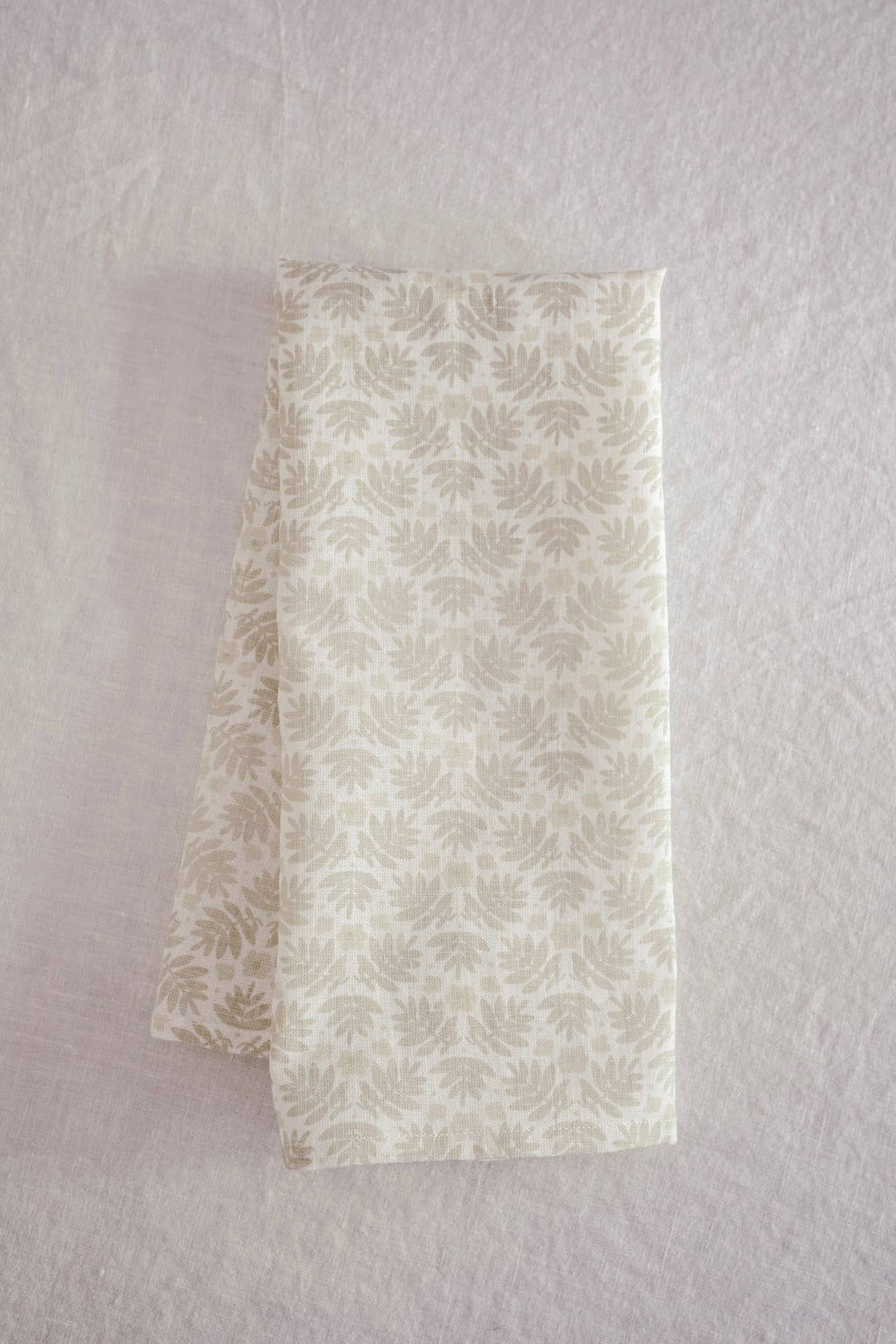 Tea Towel - Oatmeal Linen Royal Palm