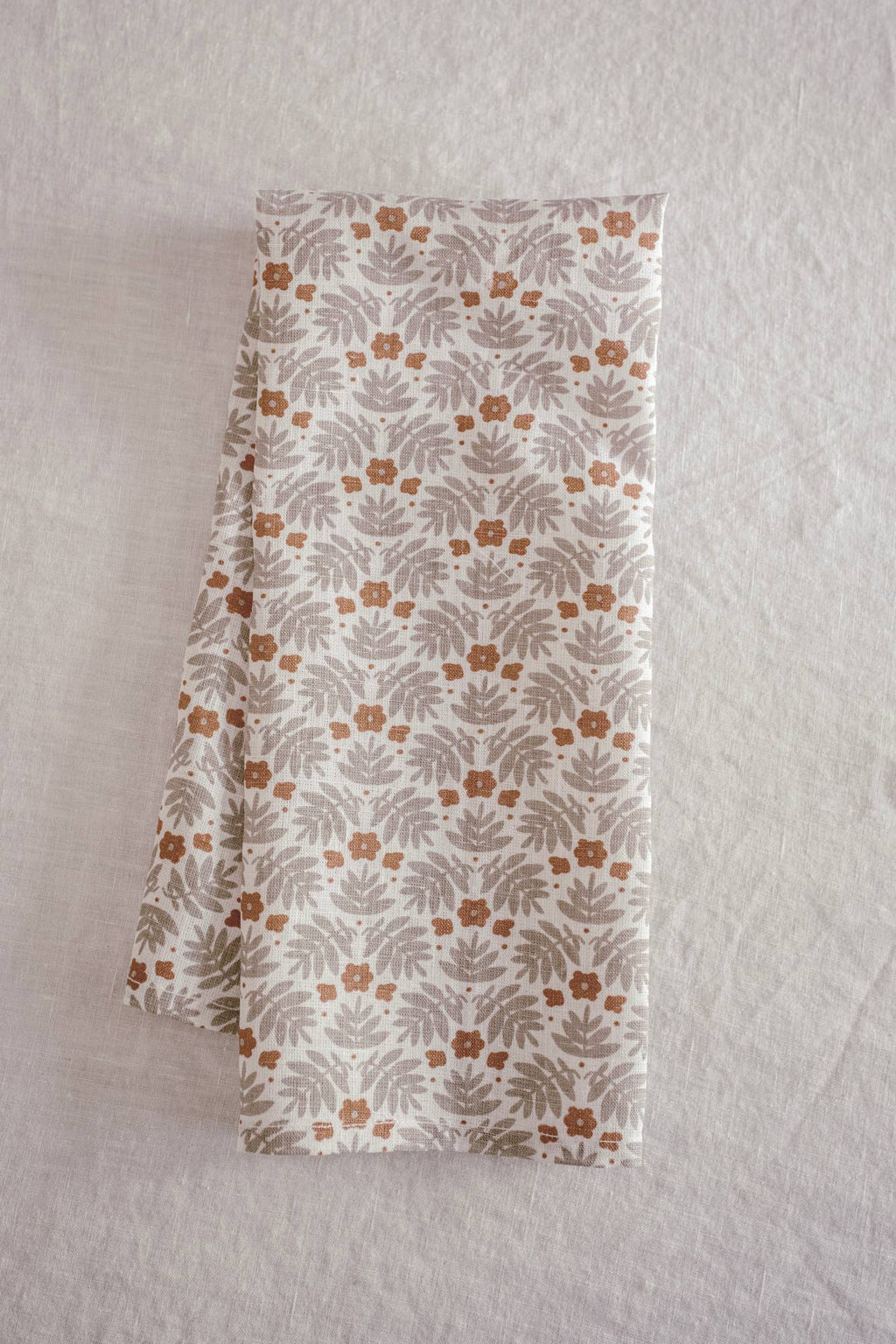 Tea Towel - Linen Royal Palm in Terracotta