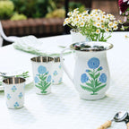 Poppy Blue Hand-painted Enamelware Pitcher