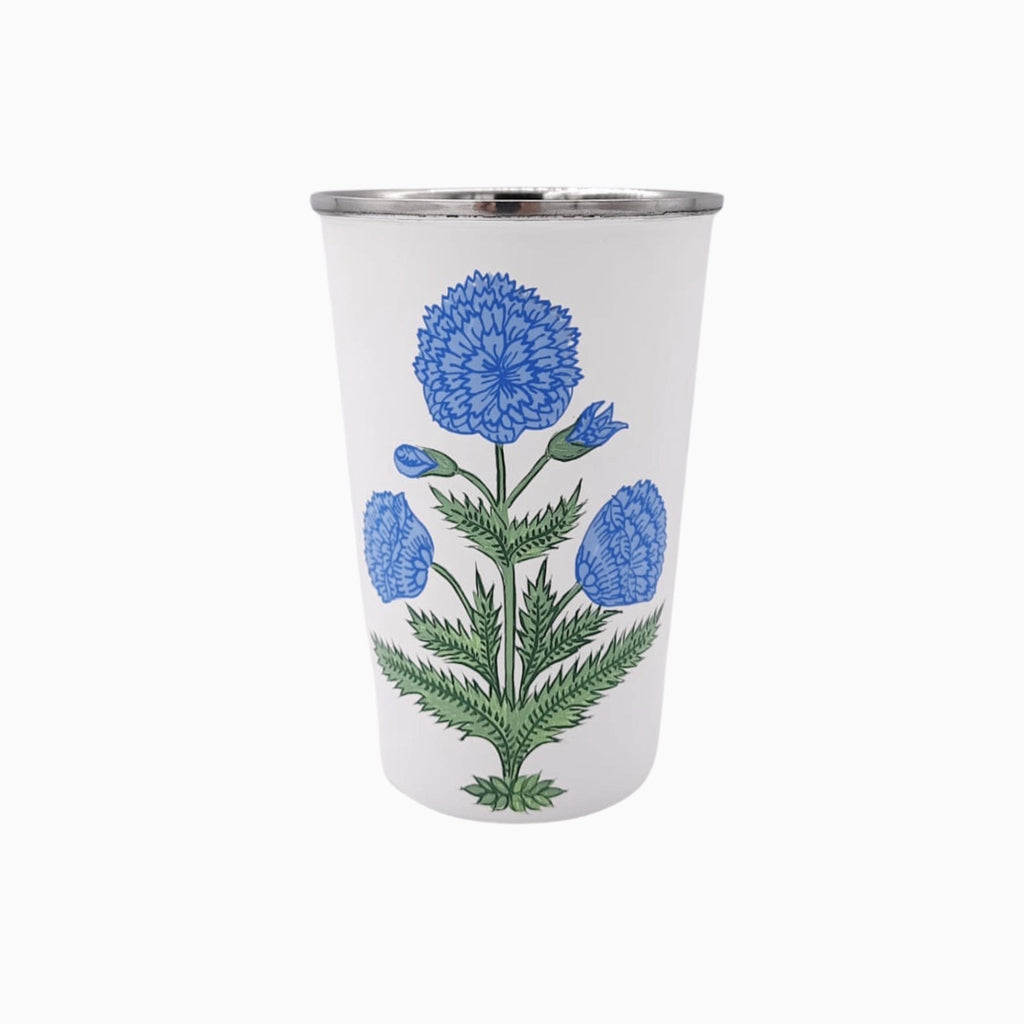Poppy Blue Tall Enamelware Tumblers - Set of 4