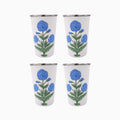 Poppy Blue Tall Enamelware Tumblers - Set of 4