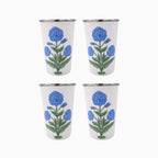Poppy Blue Tall Enamelware Tumblers - Set of 4