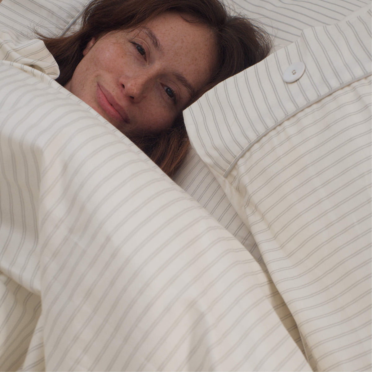 Perla Reversible Cotton Sateen Duvet Cover