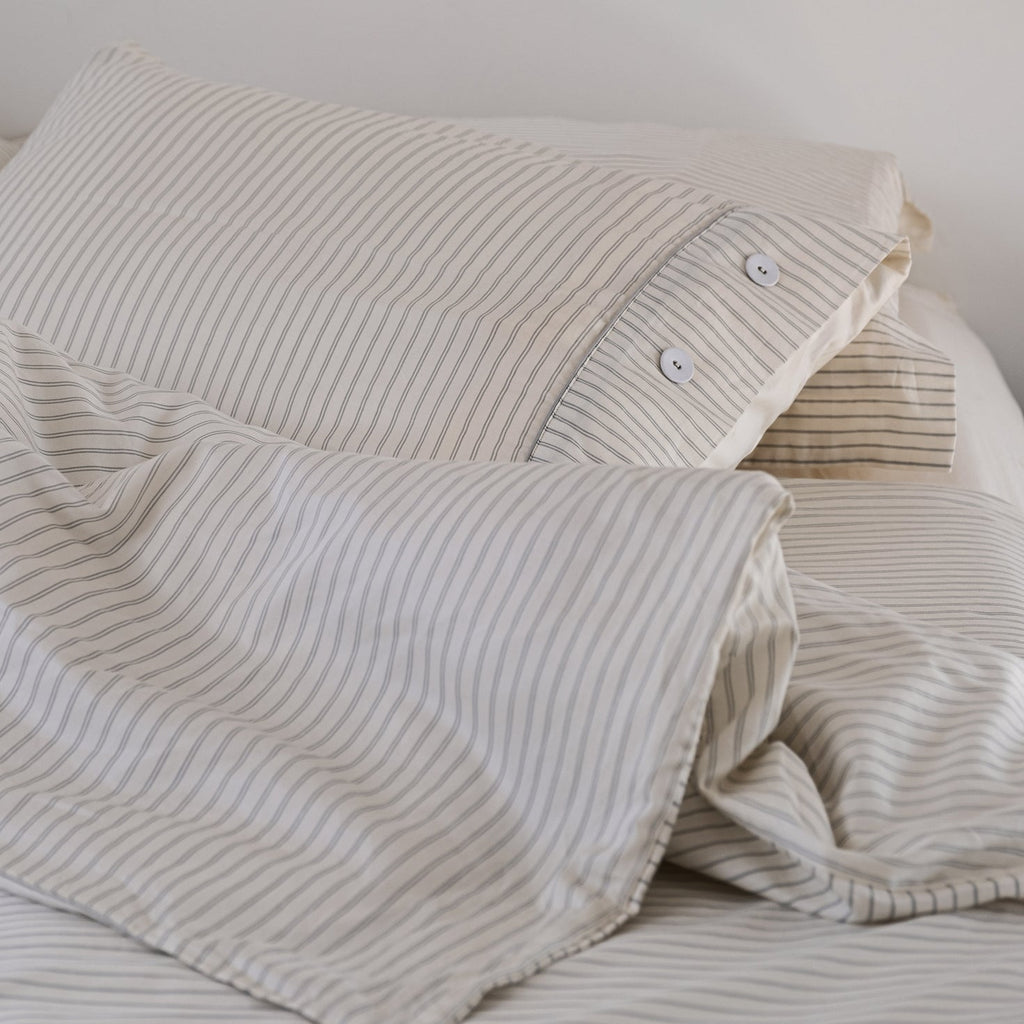 Perla Reversible Cotton Sateen Duvet Cover